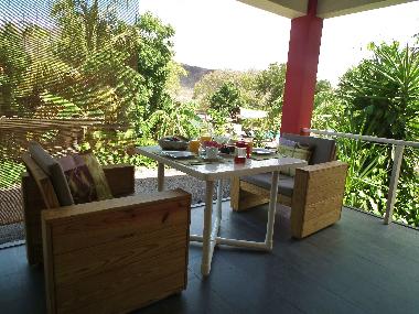 Bequeme Sitzplatzgruppe mit Blick ins Gr�ne