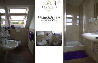 Edle und moderne Duschbder in den Ferienwohnungen des Landhaus Nobel-Hobel