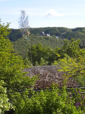 Blick aus dem Schlafzimmer auf die Wildenburg