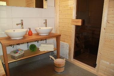 Im Erdgeschoss, die Sauna 