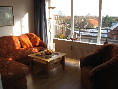 Wohnzimmer mit Doppelbettcouch 1,40x2,00m