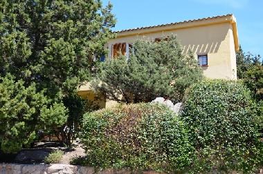 Ansicht von dem vor dem Haus liegenden Privatparkplatz des Hauses