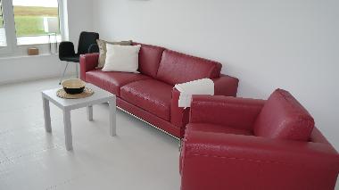 Ein modernes Ledersofa