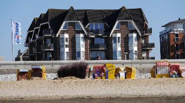 Die Residenz Meeresbrandung vom Watt aus betrachtet