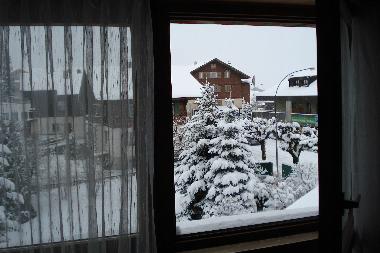 Winter: Blick aus dem Schlafzimmer