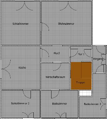 Zimmeraufteilung der Ferienwohnung 1 im Erdgeschoss