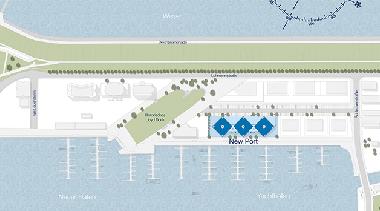 Lage zwischen Weser und Marina/ Neuer Hafen