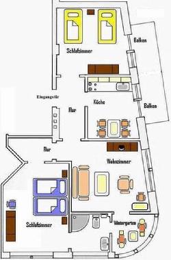 Grundriss der Wohnung Sonnenschein