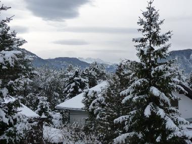 Blick vom Balkon im Winter
