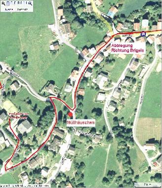 Anfahrt zum Haus in Waltensburg