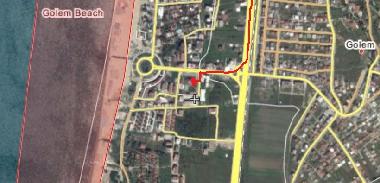 Route vanaf SH14 richting Kavaja