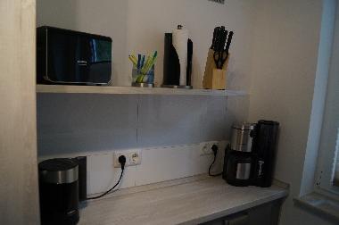 K�che mit Toaster, Wasserkocher, Kaffeemaschine, ...
