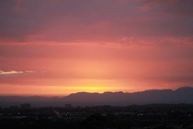 Abends Blick von der Terrasse aufs Kap