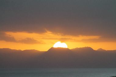 Abends Blick von der Terrasse aufs Kap