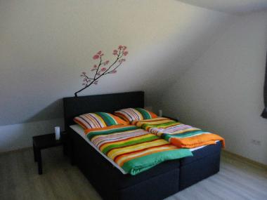 Masterschlafzimmer mit eigenem Bad TV und behehbarem Kleiderschrank