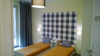 Schlafzimmer mit zwei Einzelbetten diese knnen zu einem Ehebett