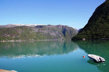 grandioser Fjordblick direkt vom Steg aus gesehen