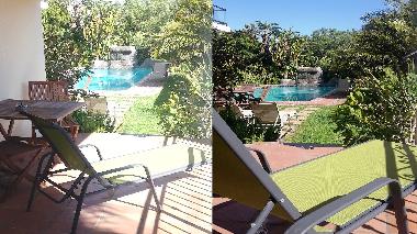 Green Garden Apartment - Terrasse mit direktem Zugang zum Pool