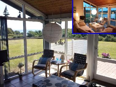 Vom Ferienhaus und die nach S�den gerichtete Terrasse haben Sie einen beeindruckenden Meerblick