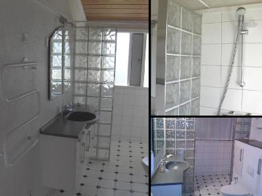 Geräumiges Badezimmer mit Dusche und Fussbodenheizung