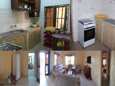 Cuisine+ vue sur le salon: Rez de chauss�e