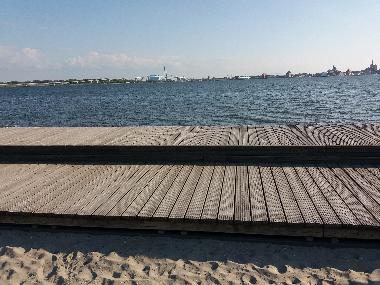 Vom Strand Altef�hr Blick auf Stralsund