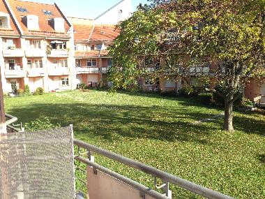 berdachter Balkon mit herrlicher Aussicht