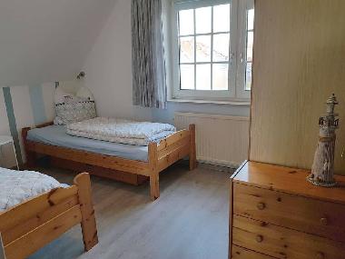 Schlafzimmer mit zwei Einzelbetten