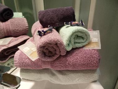 Badezimmer mit Willkommensgruss....