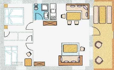 Grundriss Ferienhaus L�rche im Hotelgarten