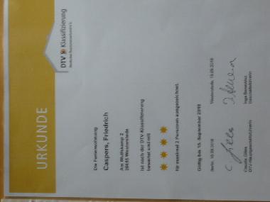 Fewo mit 4 Sterne auszeichnung