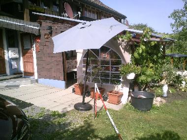 Pergola Zugang und Wohnungseingang